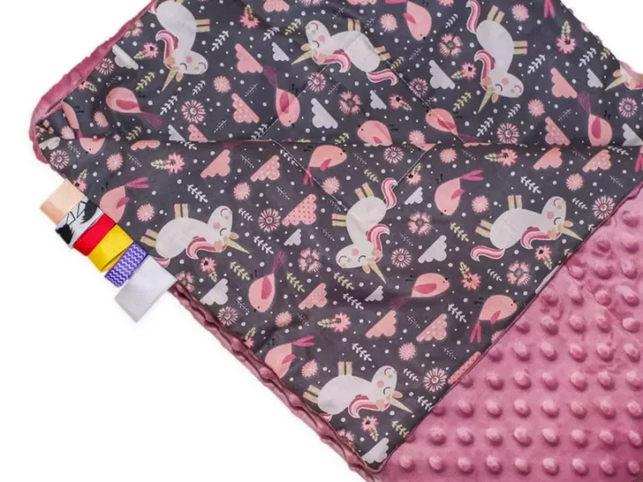 kocyk minky koniki roz retro 2