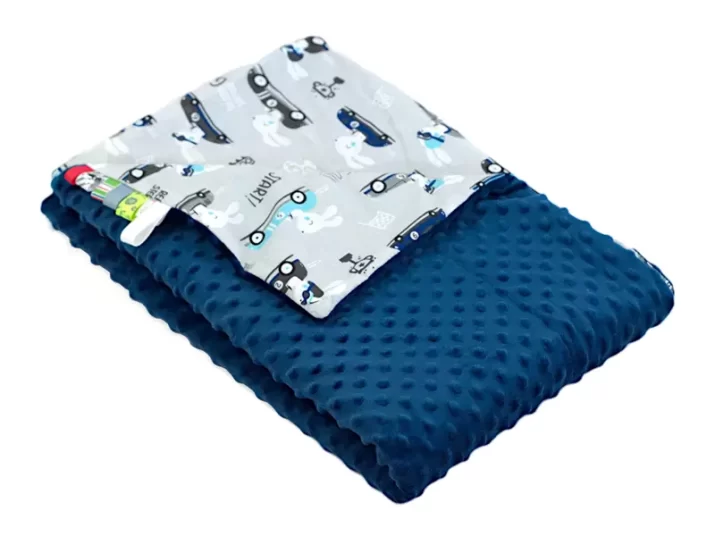 kocyk minky zajac navy