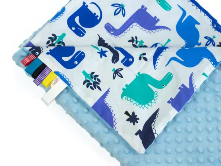 kocyk minky dino blekit