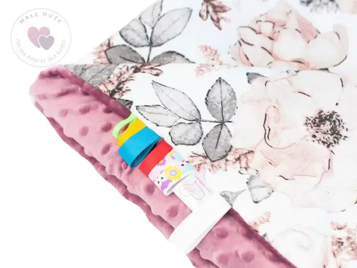 Kocyk MINKY bawełna retro kwiat - obrazek 3