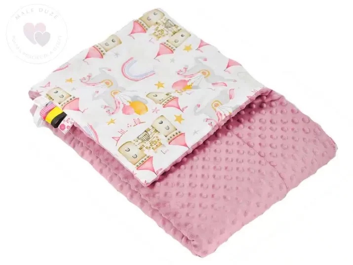 Kocyk MINKY bawełna retro zamek