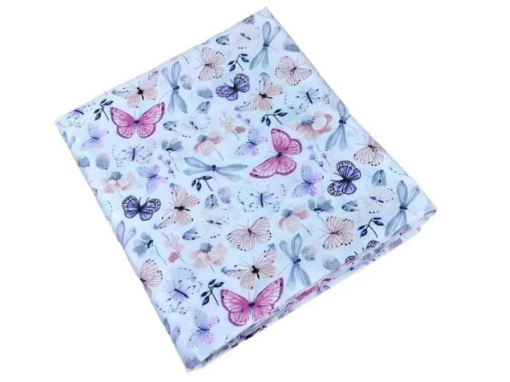 KOMPLET POŚCIELI BAWEŁNIANEJ  100X160 wzór motylki