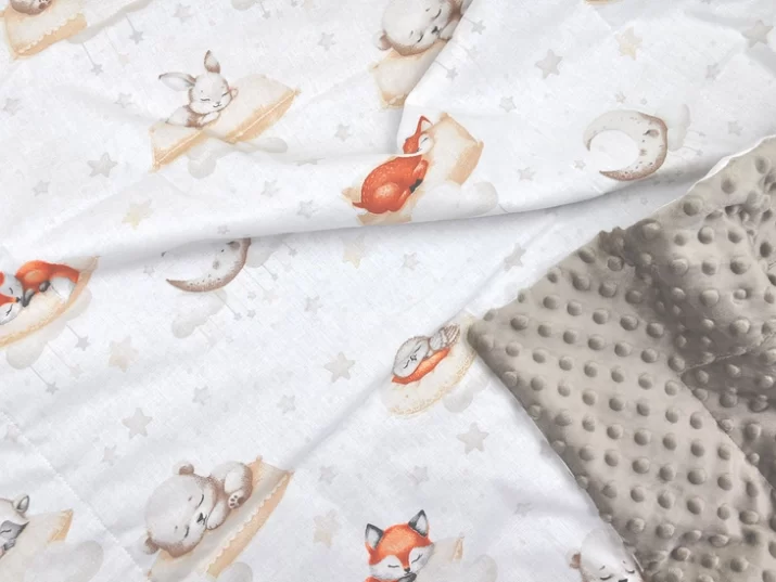 Kocyk  MINKY wzór zimny beż- lisek - obrazek 4