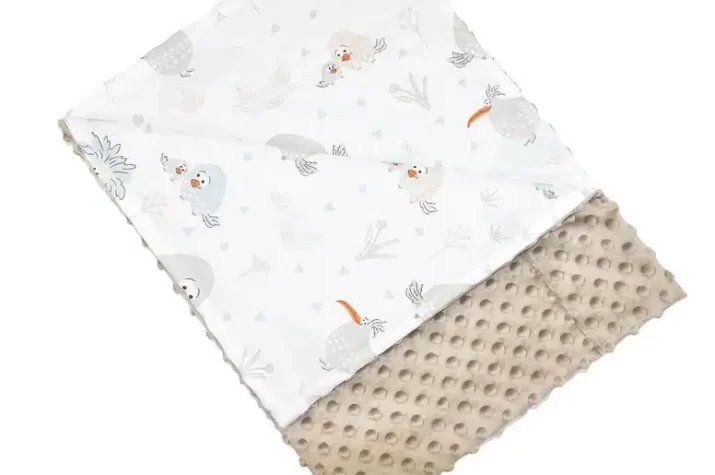 Kocyk  MINKY bawełna beż ptaszki Dodo - obrazek 6