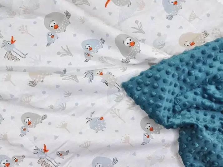 Kocyk MINKY bawełna szmaragd-ptaszki dodo - obrazek 5